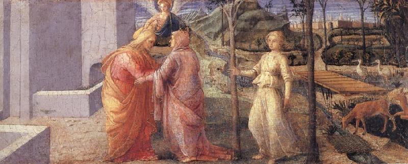 Fra Filippo Lippi The Meeting of Joachim and Anna at the Golden Gate Norge oil painting art